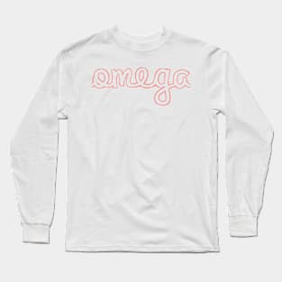 Omega Cursive Greek Letter Long Sleeve T-Shirt